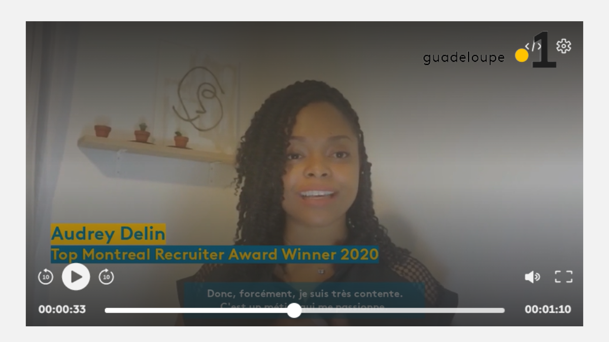 Audrey Delin on 1ère Franceinfo / Top Recruiter Montreal 2020