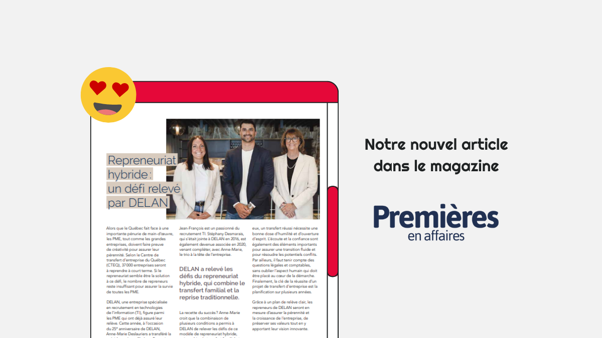 Magazine Premières en affaires / Hybrid takeover: a challenge taken up by DELAN (p.82)