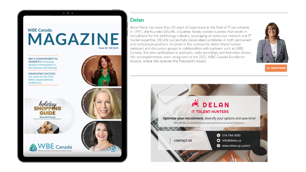 DELAN in the Fall 2023 edition of WBE Canada magazine